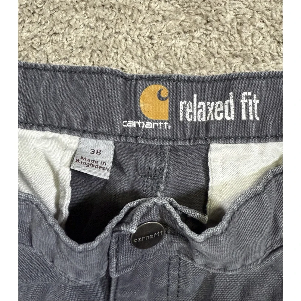 CARHARTT Relaxed Fit Gray Cargo Shorts Gorpcore Trucker Workwear Outdoors 38 - Picture 3 of 6